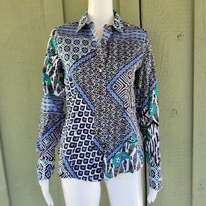 NWT PAPERWHITE Geometric Print Shirt Top 6